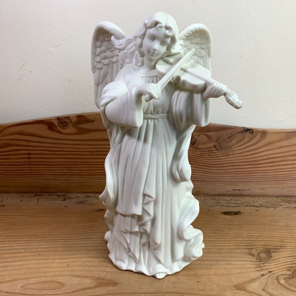 PARTY LIGHT VIOLIN PLAYING ANGEL CANDLE HOLDER - Picture 1 of 13